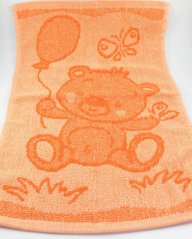 Baby orange towel - teddy bear