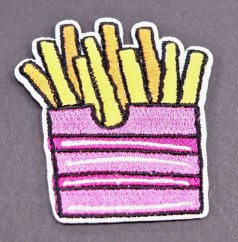Iron-on patch - french fries - dimensions 6 cm x 4 cm