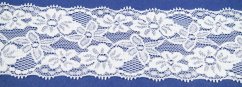 Elastic lace trim - white - 6,5 cm
