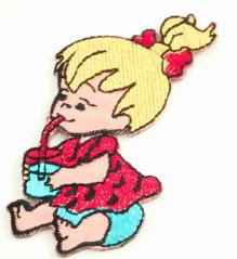 Iron-on patch - Girl - dimensions 7 cm x 4 cm