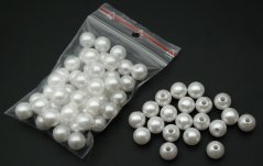 Beads - pearl white - diameter 1 cm