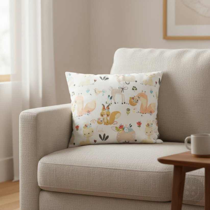 Bylinkový polštářek Levandulové pohlazení - Lesní zvířátka - rozměr 35 cm x 28 cm