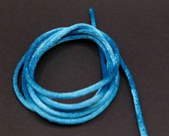 Saténová šňůra - tyrkysová - průměr 0,2 cm