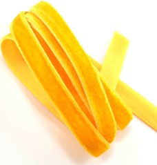 Velvet ribbon - dark yellow - width 1 cm