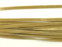 Faux textile suede leather cord -  dark beige - width 0.4 cm