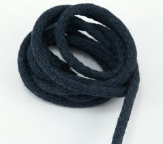 Bavlnená odevná šnúra - tmavo modrá - priemer 0,8 cm