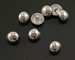 Convex metal button - silver - diameter 1.15 cm