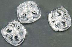 Plastová plochá brzdička - priehľadná - priemer prievlaku 0,5 cm