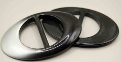 Plastic belt clip - black silver - hole 4 cm