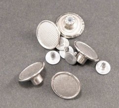Push button - diameter 1.6 cm - silver
