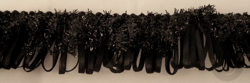Galónový prámik - čierna, strieborná - šírka 4,5 cm
