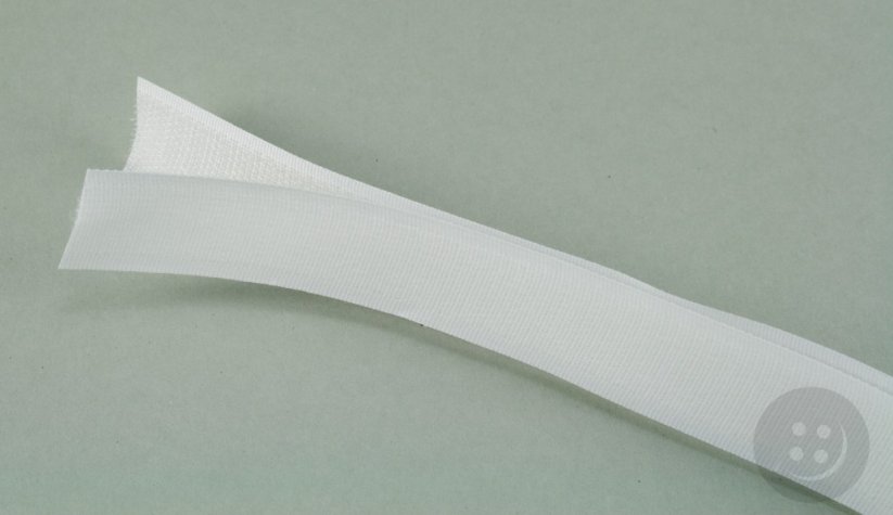 Sew-on velcro tape - white - width 2,5 cm