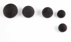 Knopf mit feinen Linien, konvex, mit unterer Naht - schwarz - Durchmesser 1,5 cm