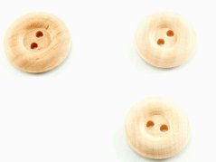 Round Wooden Button with a Wide Rim- diameter 2,2 cm
