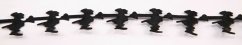 Satin witches on a broom by the meter - black - width 1.5 cm