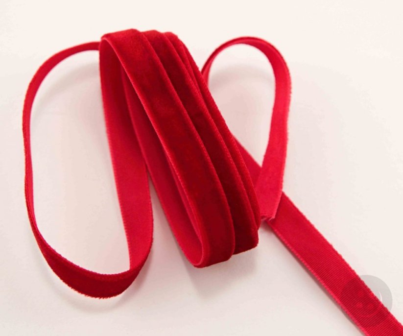 Velvet ribbon - red - width 0.9 cm