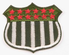 Iron-on patch - Patriot - size 4.5 cm x 5 cm - khaki