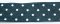 Jeans ribbon with polka dots - blue, white - width 4 cm
