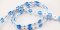 Blumen - blau , weiß - Breite 2 cm