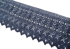Dunkelblaue Baumwollklöppelspitze – Breite 14 cm