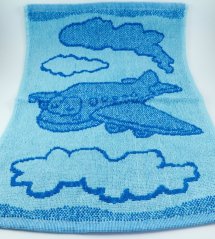 Baby blue towel - airplane