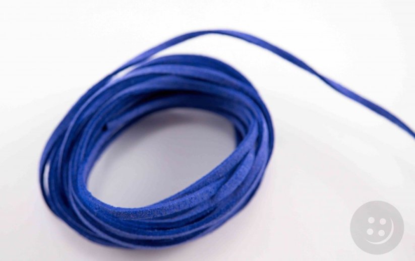 Eco leather cord - blue - width 3 mm