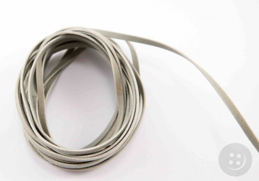Eco leather cord - grey - width 3 mm