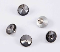 Luxuriöser Kristallknopf - dunkler Kristall - Durchmesser 1,2 cm