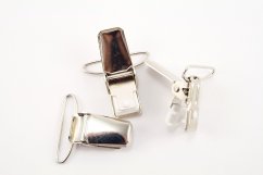 Suspender clip - silver - pulling hole width 3 cm