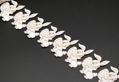 Satin bunnies by the meter - white