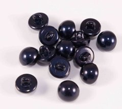 Pearl button with bottom stitching - black purple - diameter 1.1 cm