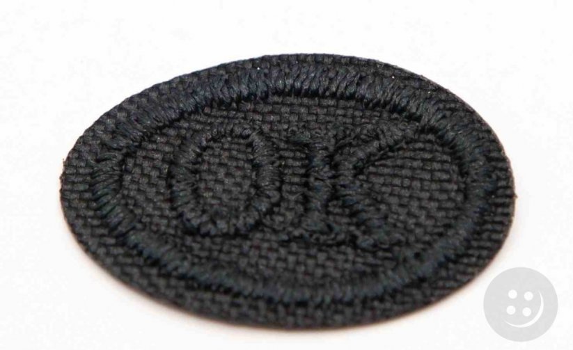 Iron-on patch - OK - black - size 2 cm x 1.5 cm