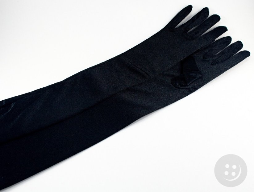 Dámske spoločenské rukavičky - čierna - dĺžka 45 cm