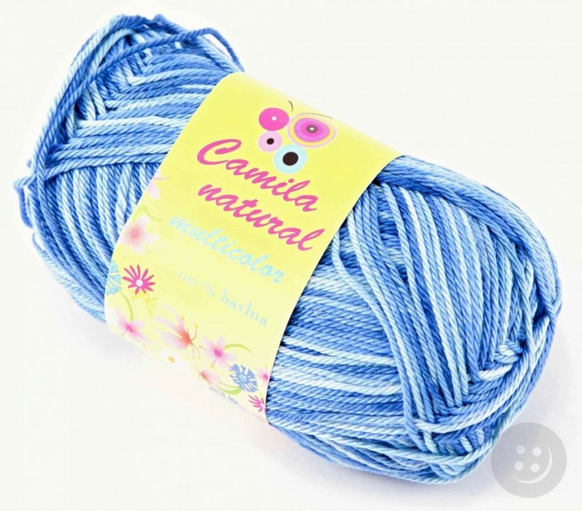 Yarn Camila natural multicolor - blue - color number 9020