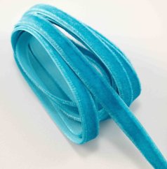 Velvet ribbon - turquoise blue - width 1 cm