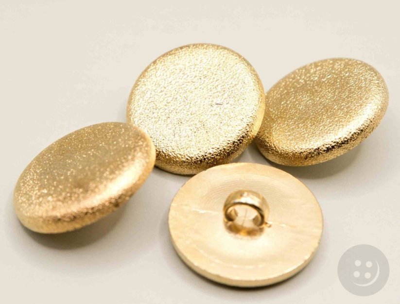 Faux metal shank button - gold - diameter 2,3 cm
