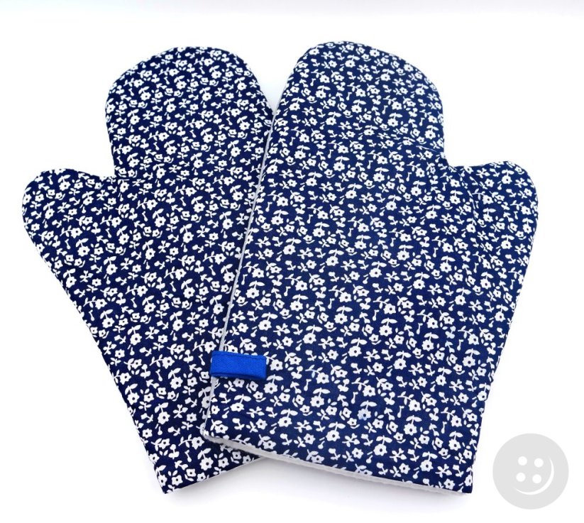 Topflappen mit Teflon und Magnet - Blaudruck - 1 Paar