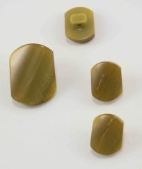 Gombík so spodným prišitím - khaki - rozmer 1,1 cm x 1,5 cm