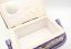 Textile box for sewing supplies - small purple flowers - dimensions 25 x 15 x 9 cm