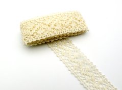 Paličkovaná krajka - vsadka - smetanová - šířka 2,5 cm