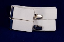Men's suspenders - white - width 3 cm