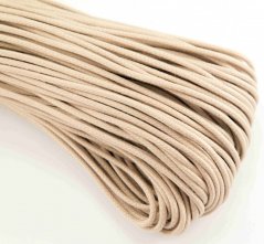 Waxed clothing cotton cord - beige - diameter 0.23 cm