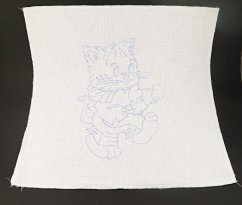 Vyšívacia predloha pre deti - chodiace mačka - rozmer 35 cm x 35 cm