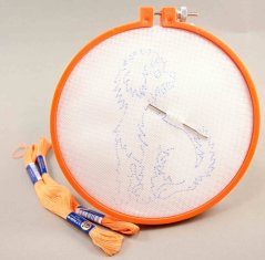 Embroidery pattern for children - cheerful dog - diameter 15 cm