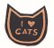 Iron-on patch - I LOVE CATS - size 3.8 cm x 3.8 cm