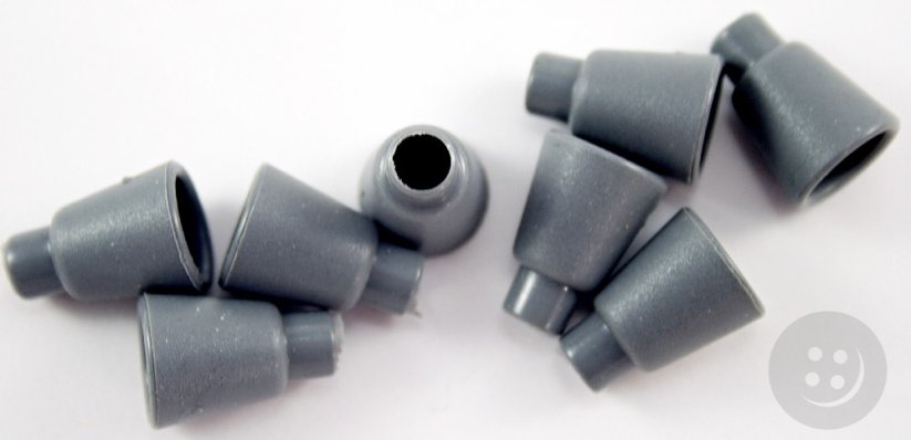 Plastic cord end - grey - pulling hole diameter 0,6 cm