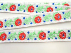 Festive ribbon - white - width 1,6 cm