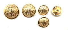 Luxurious gold filigree button with ornaments, diameter 1.73 cm