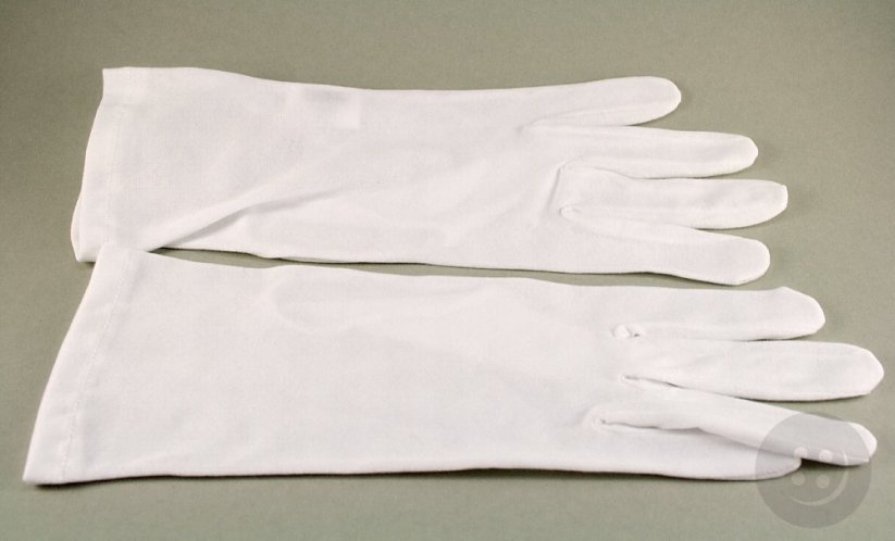 Pánske spoločenské rukavice - biela - veľ. 26 - rozmer 28 cm x 9,5 cm
