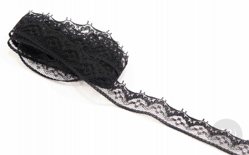 Polyester Lace - black - width 1,6 cm